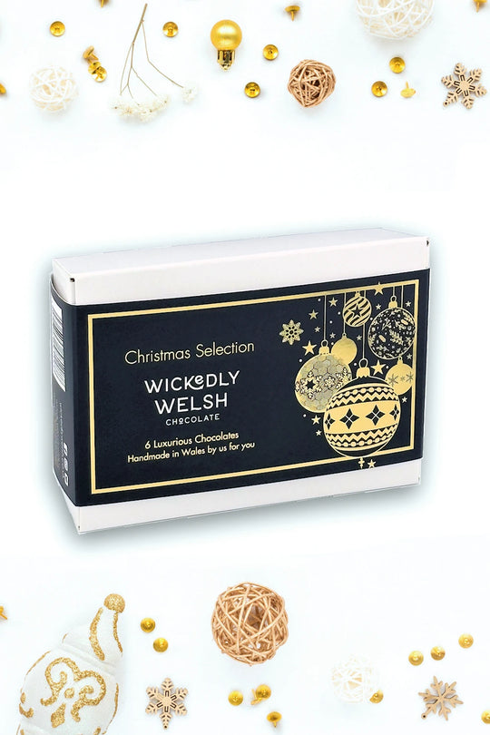 Wickedly Welsh Chocolate Christmas Ballotin of 6