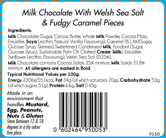 Halen Môn Sea Salt and Caramel Milk Chocolate Bar