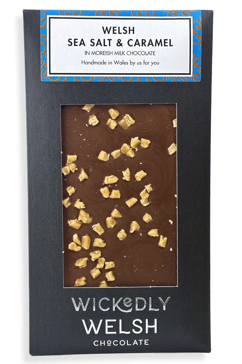 Halen Môn Sea Salt and Caramel Milk Chocolate Bar - Wickedly Welsh
