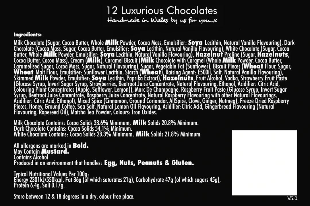A Box of 12 Sumptuous Chocolates