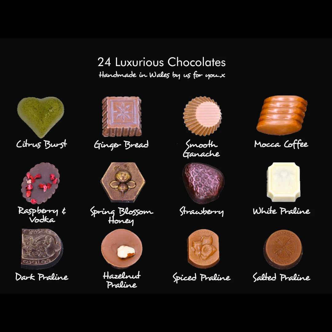 A Box of 24 Specially Selected Chocolates - Wickedly Welsh Chocolate
