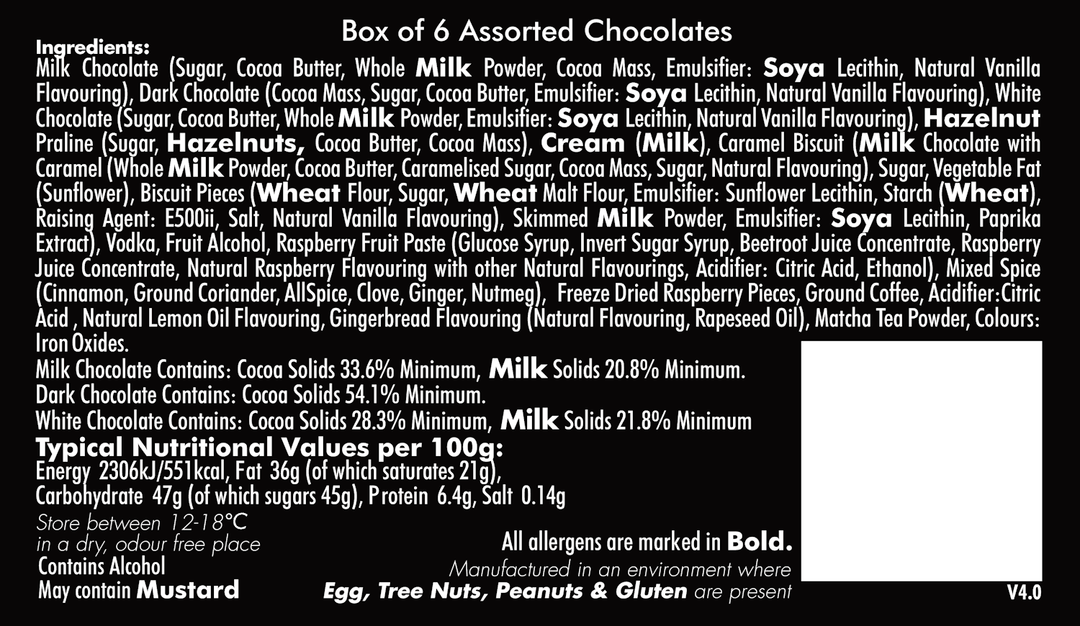 A Ballotin of 6 Specially Selected Chocolates