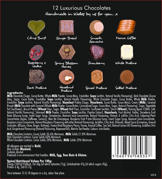 A Box of 12 Sumptuous Chocolates