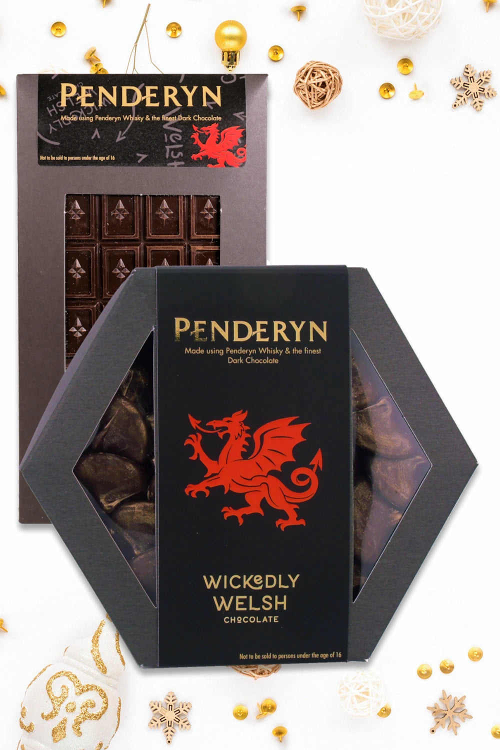 Christmas Penderyn Whisky Dark Chocolate Bar & Puddle Deal - Wickedly Welsh Chocolate