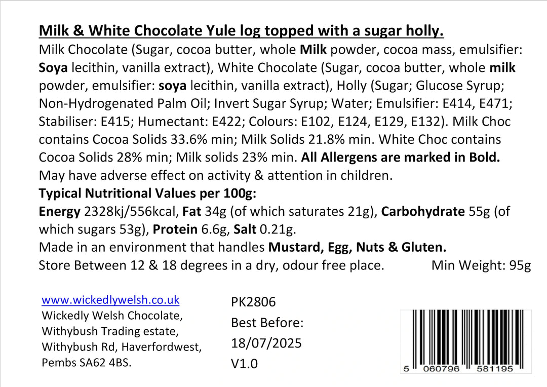 Milk & White Chocolate Yule Log