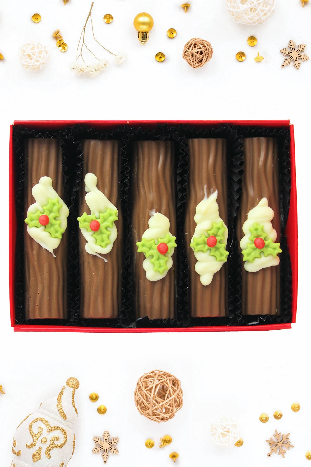Milk & White Chocolate Yule Logs - Wickedly Welsh Chocolate